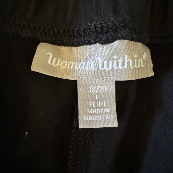 Woman Within Black Baby Bootcut Leggings Size 18/20 Petite - Picture 3 of 4